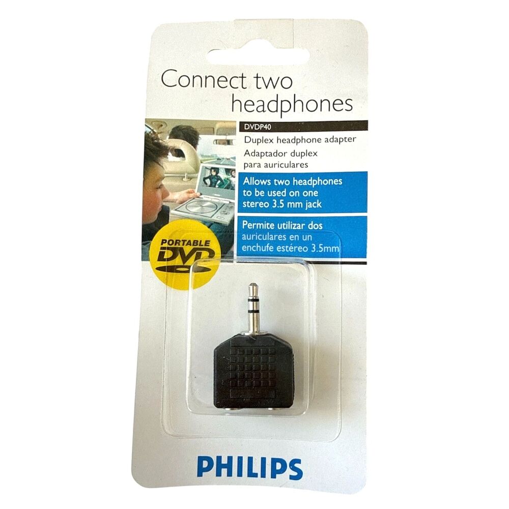 Philips Stereo 3.5 mm Headphone Jack Divider Splitter for 2 Headphones NEW - Picture 4 of 4